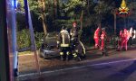 Auto contro muro, soccorso giovane di 18 anni FOTO