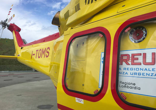 Incidente stradale a Brinzio, elisoccorso in azione