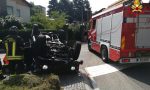 Auto si ribalta a Luino, soccorse due persone FOTO