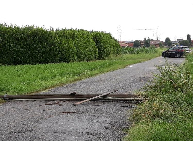 Maltempo, a Gerenzano crolla un palo sulla strada