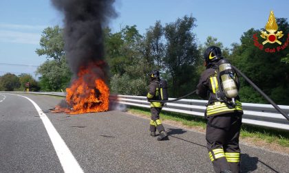Autovettura in fiamme sull’Autostrada A8 VIDEO