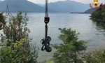 Scontro auto moto, la due ruote finisce nel lago FOTO