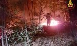 Bosco a fuoco nel comune di Induno Olona FOTO