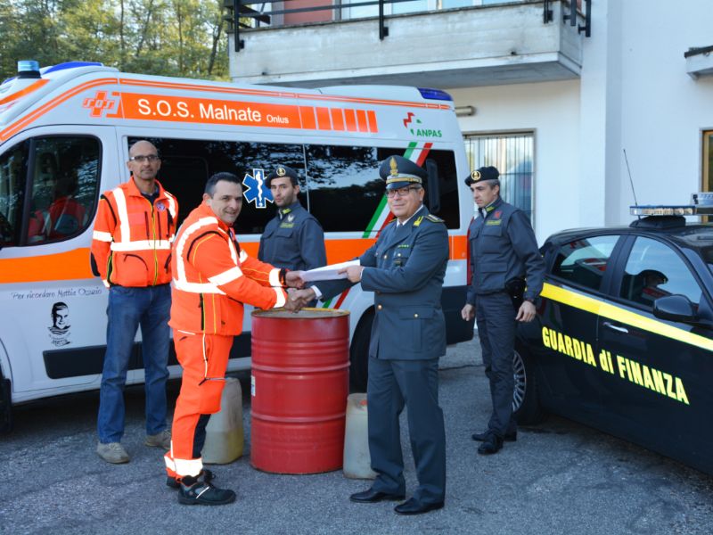 Carburante confiscato e devoluto a scopo benefico