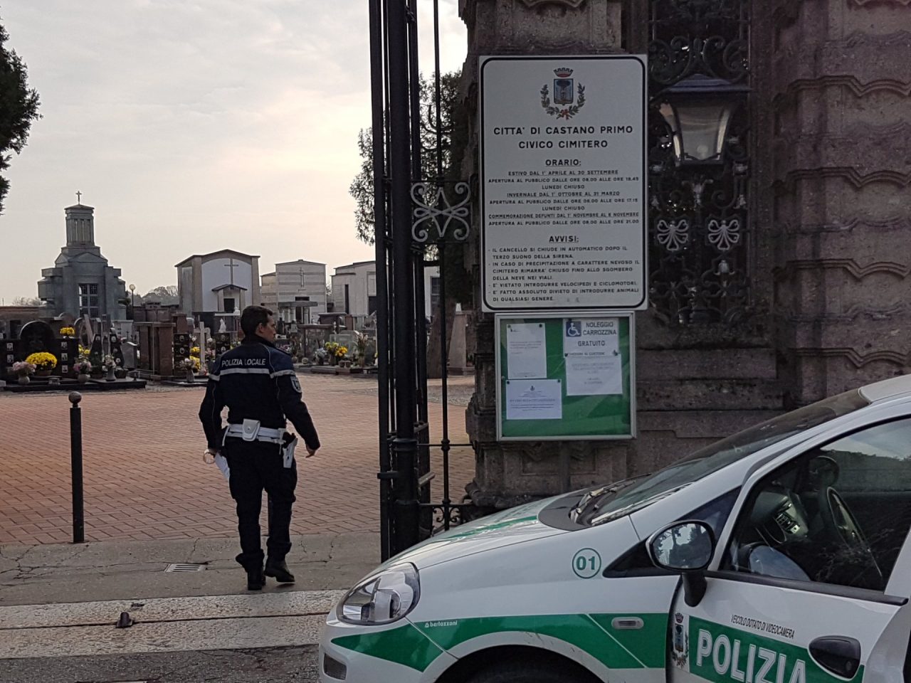Videosorveglianza a Castano, più telecamere al cimitero