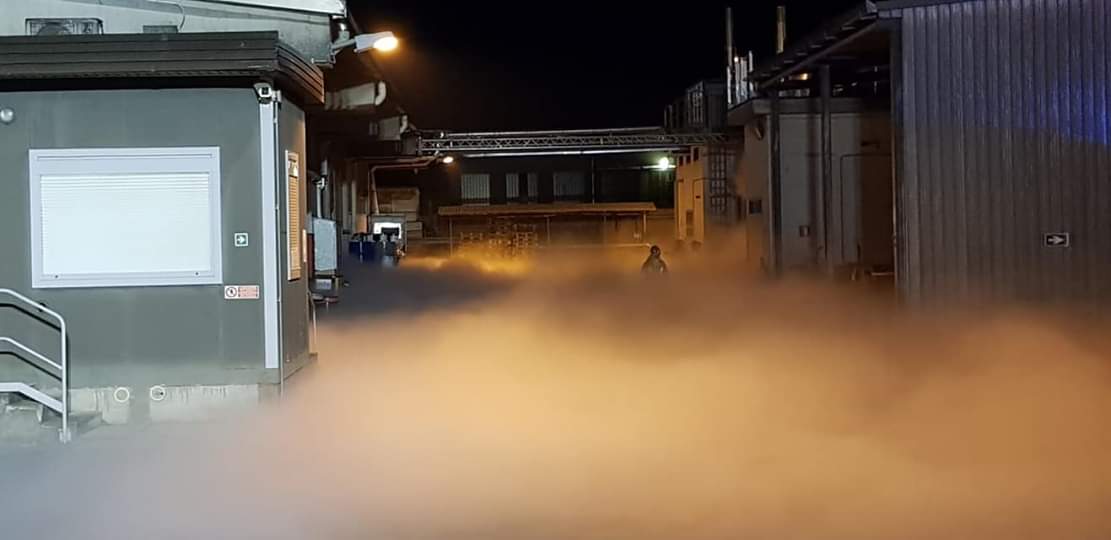 Fuoriuscita di azoto da una ditta a Rescaldina – LE FOTO
