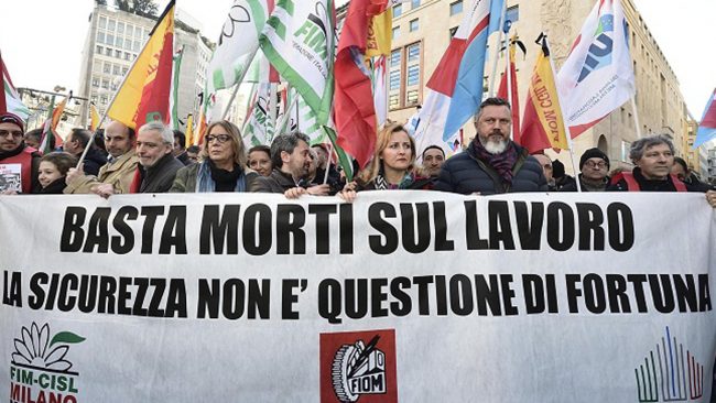 Infortuni mortali sul lavoro: aumentati del 61% in Lombardia