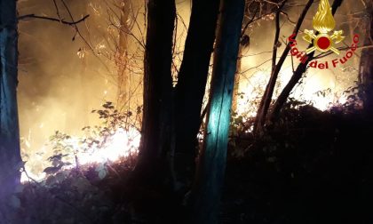 Ancora un incendio nei boschi del Varesotto FOTO