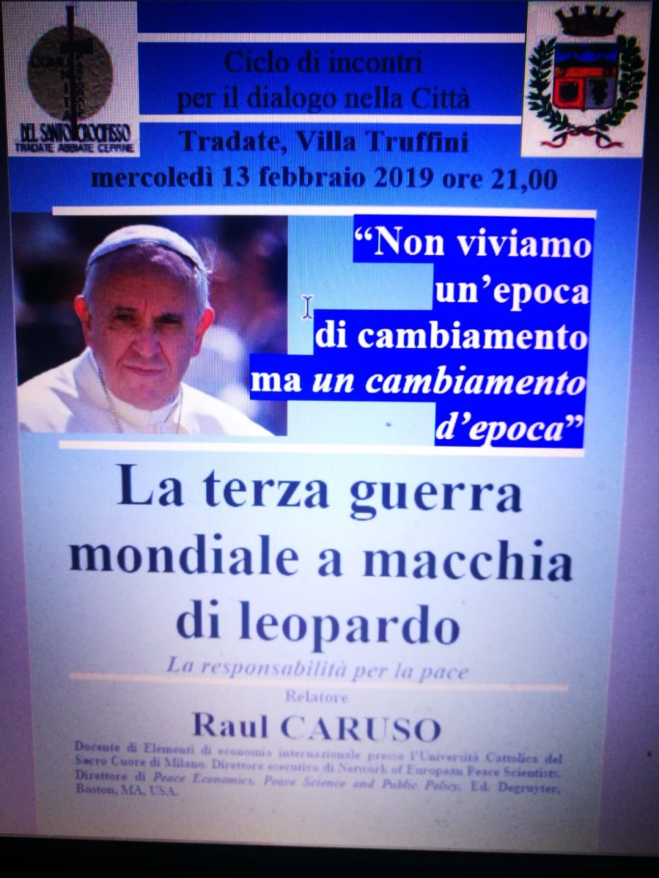 Ciclo di incontri per il dialogo nella città di Tradate