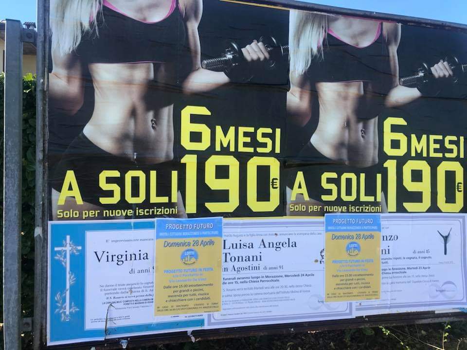Elezioni Morazzone, manifesti abusivi sui necrologi