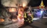 Incendio a Lomazzo: due camion avvolti dalle fiamme