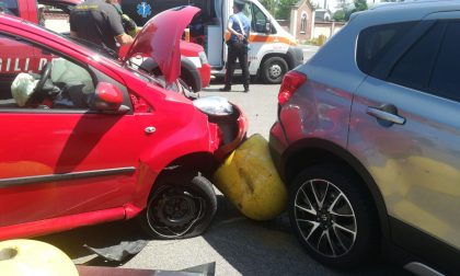 Anziano si schianta contro due panettoni stradali FOTO
