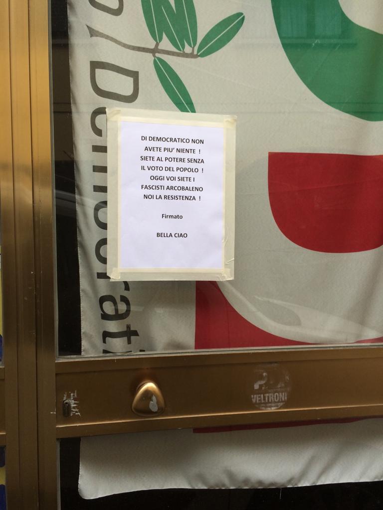 Manifesto contro il Pd a firma “Bella Ciao”, è polemica