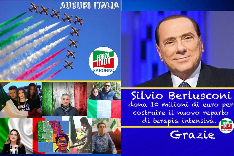 Forza Italia omaggia il tricolore e ringrazia Berlusconi