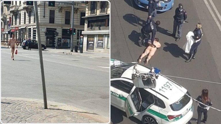 Nudo in corso Buenos Aires: fermato dalla polizia locale VIDEO e FOTO
