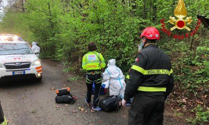 Elisoccorso e Vigili del Fuoco in via del Pracallo ad Abbiate