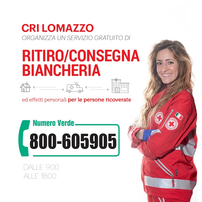 Servizio ritiro e consegna di biancheria o effetti personali con la Cri di Lomazzo