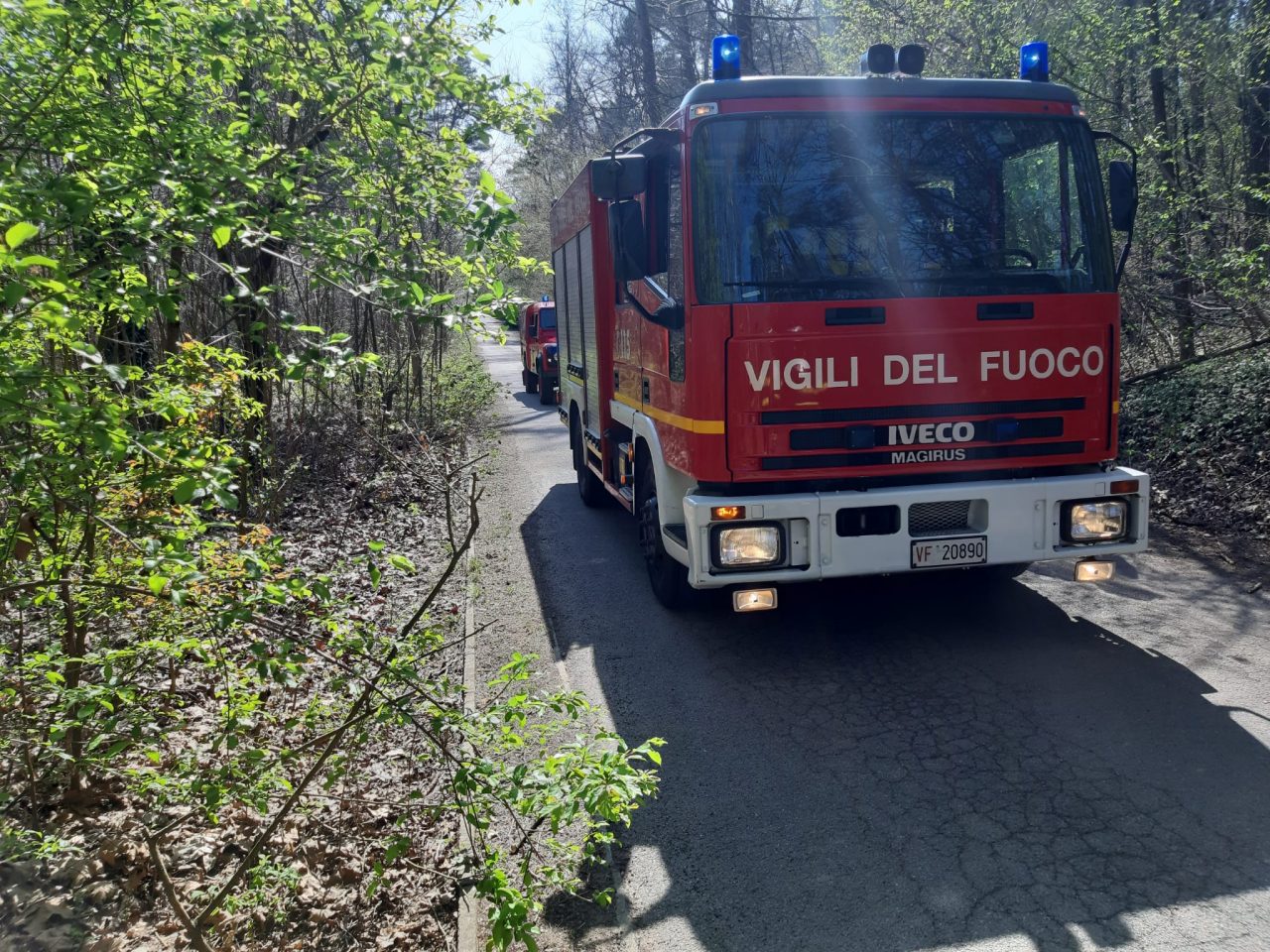 Fiamme a Marnate: bruciano 5 ettari di bosco