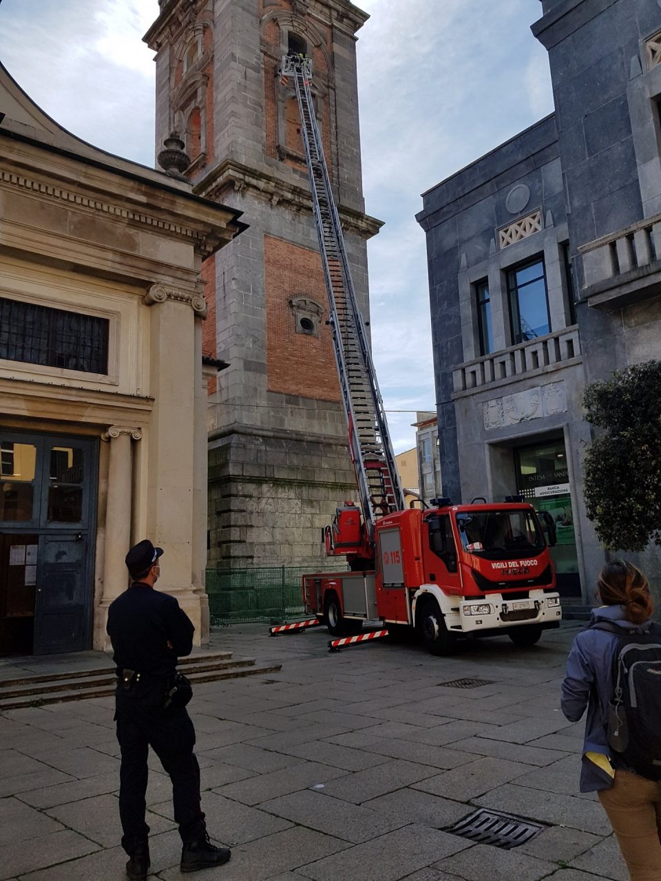 I carabinieri salvano due gheppi intrappolati nel campanile