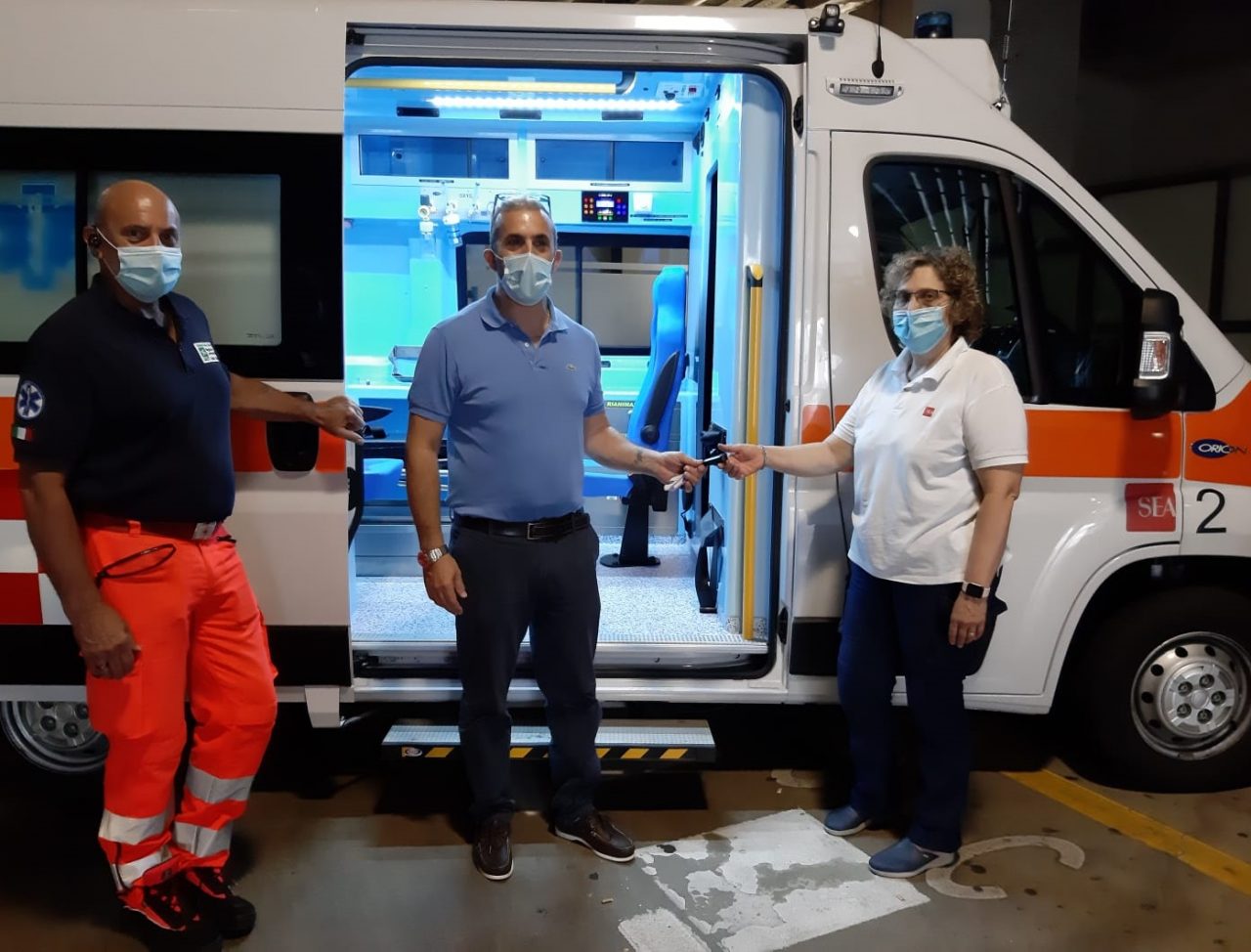 Dopo 6mila chilometri, l’ambulanza Alfa 2 torna al servizio in aeroporto