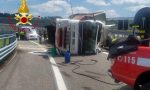 Incidente in Pedemontana a Lomazzo, camion si ribalta