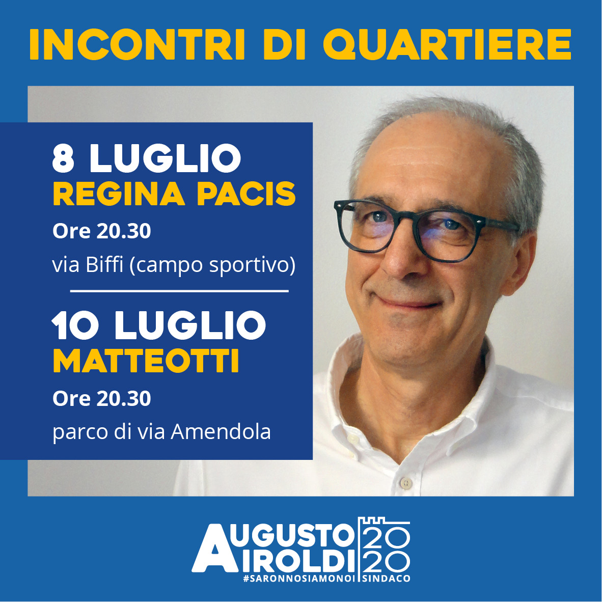 Elezioni comunali a Saronno Augusto Airoldi e le giornate nei quartieri