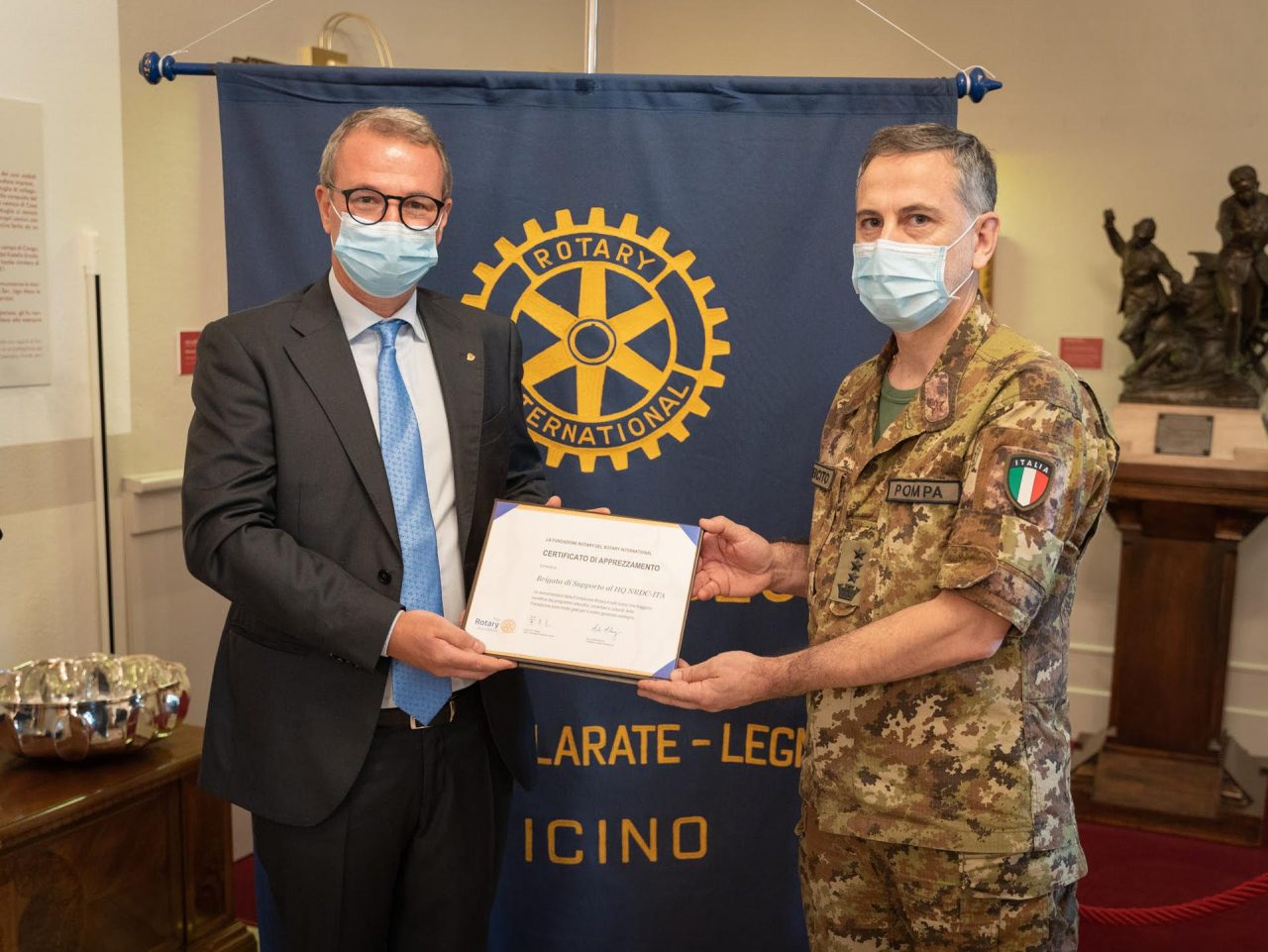 Dal Rotary Distretto 2042 prestigioso riconoscimento ai militari della Base Nato per gli sforzi durante la pandemia