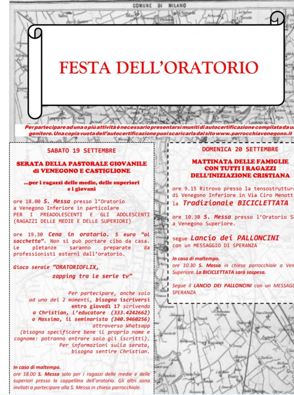 Al via la festa dell’oratorio per la comunità di  Venegono