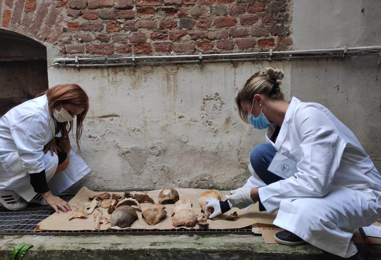 Studiosi dell'insubria nel fiume di ossa sotto vercelli