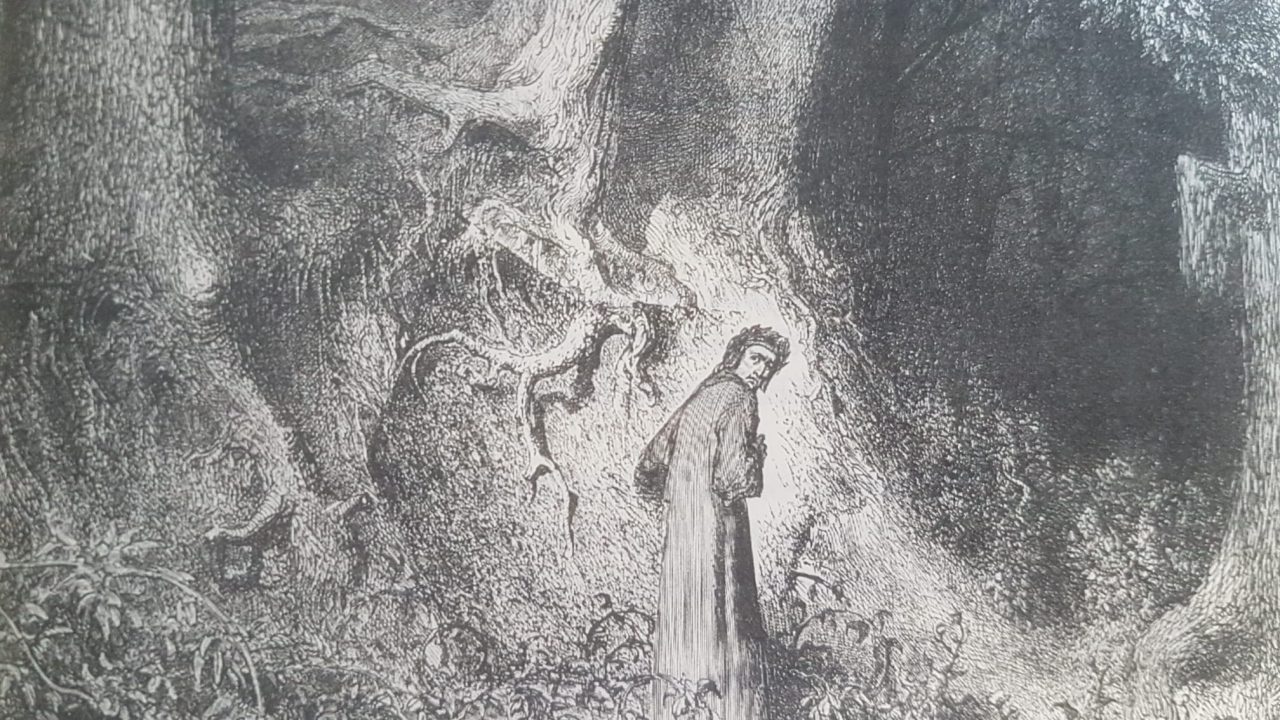 L’Inferno di Dante (in parlata varesotta) nella “selva oscura” del Parco Pineta