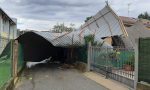 Strappato dal vento il tetto della palestra delle scuole di Venegono FOTO