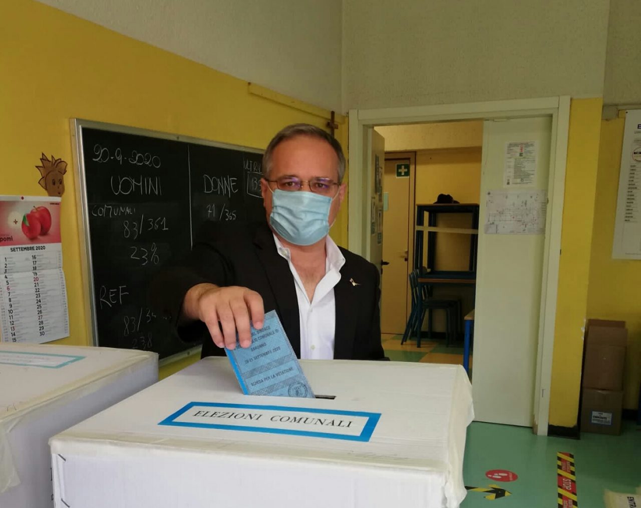 Elezioni Saronno 2020 il candidato sindaco Fagioli ha votato