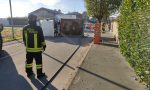 Scontro fra camion a Turate, uno finisce ribaltato FOTO