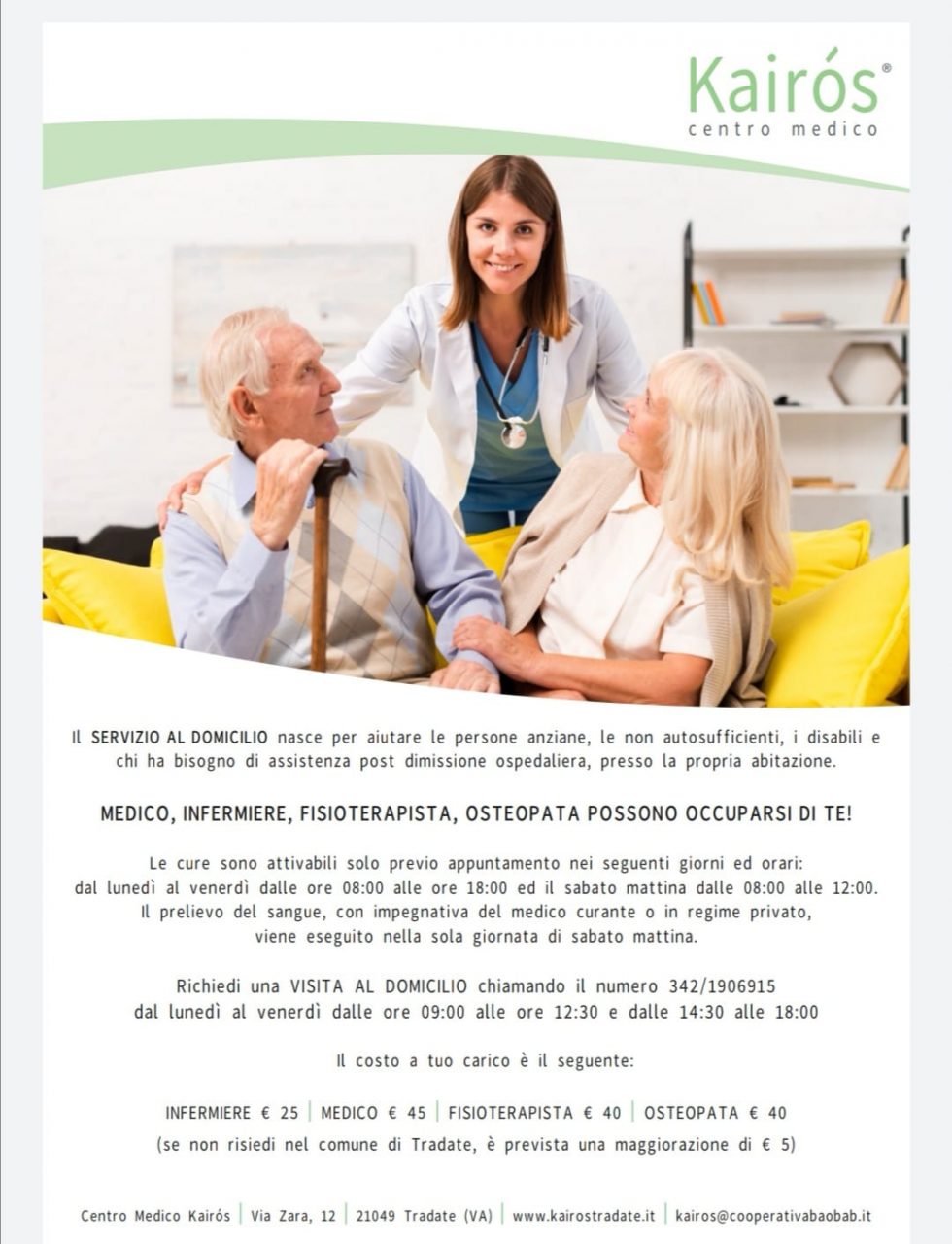 Baobab:  attiva un servizio di assistenza medico-infermieristica e riabilitativa a domicilio anche per i pazienti Covid