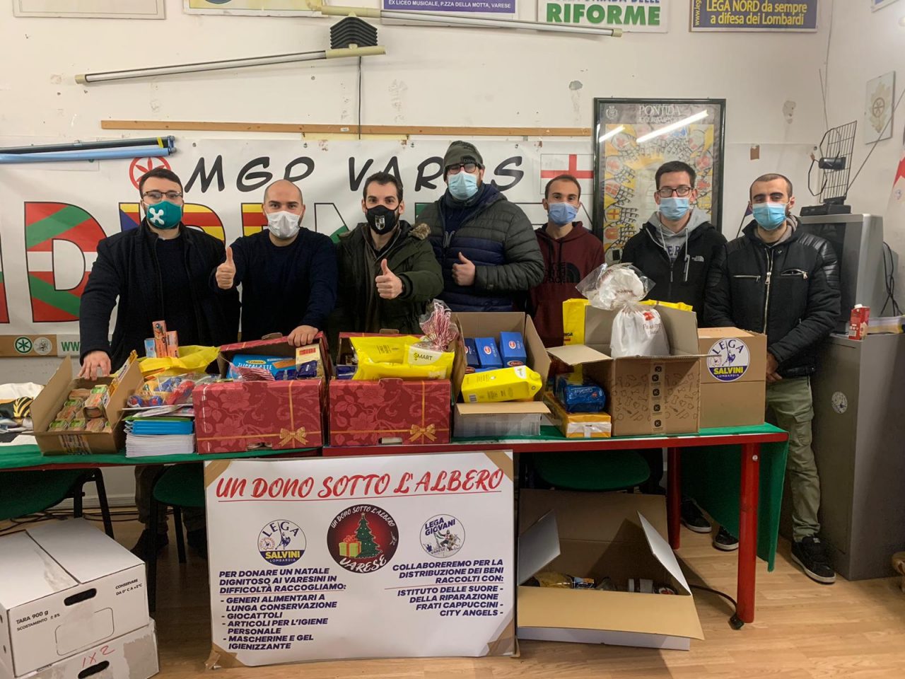 La Lega Giovani del Varesotto festeggia il Natale con una raccolta da “record”