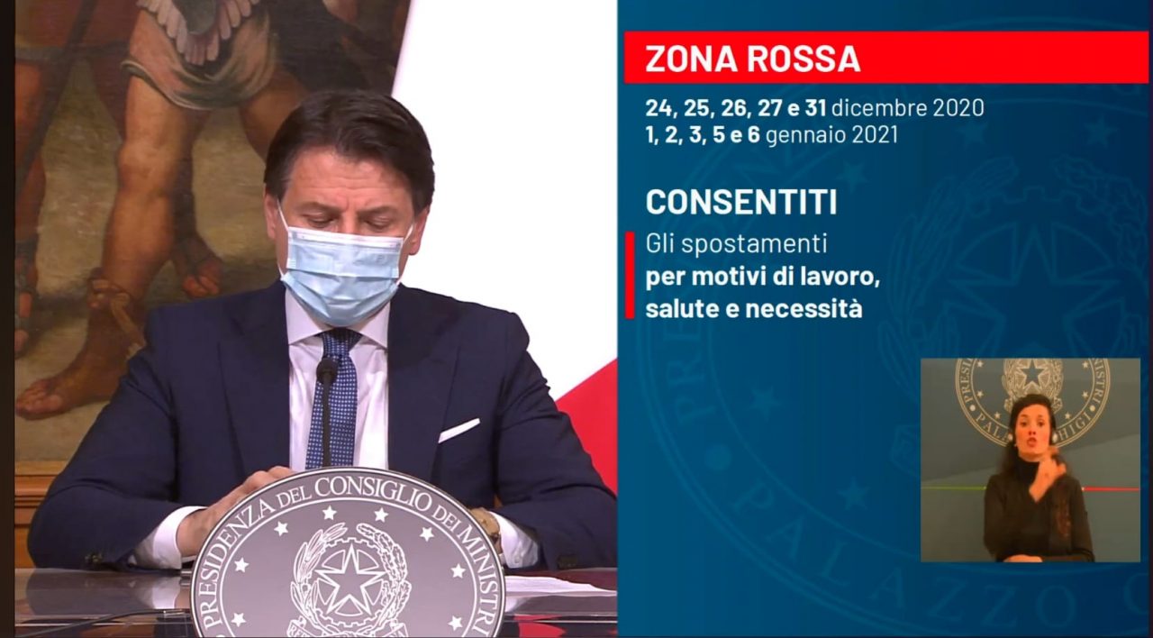 Decreto Natale fra zone rosse e arancioni. Deroghe per visite e spostamenti