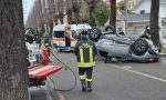 Pranzo di Natale col botto, auto ribaltata, in ospedale madre e  figlio 13enne FOTO