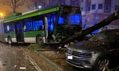 Bus si schianta contro le auto parcheggiate