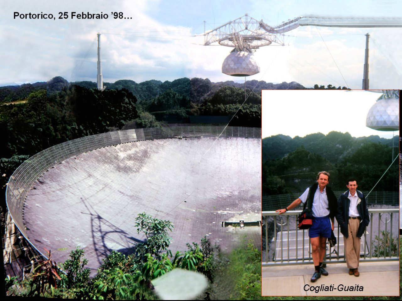 Il collasso distruttivo del radio-telescopio di Arecibo che il Gat visitò nel 1998