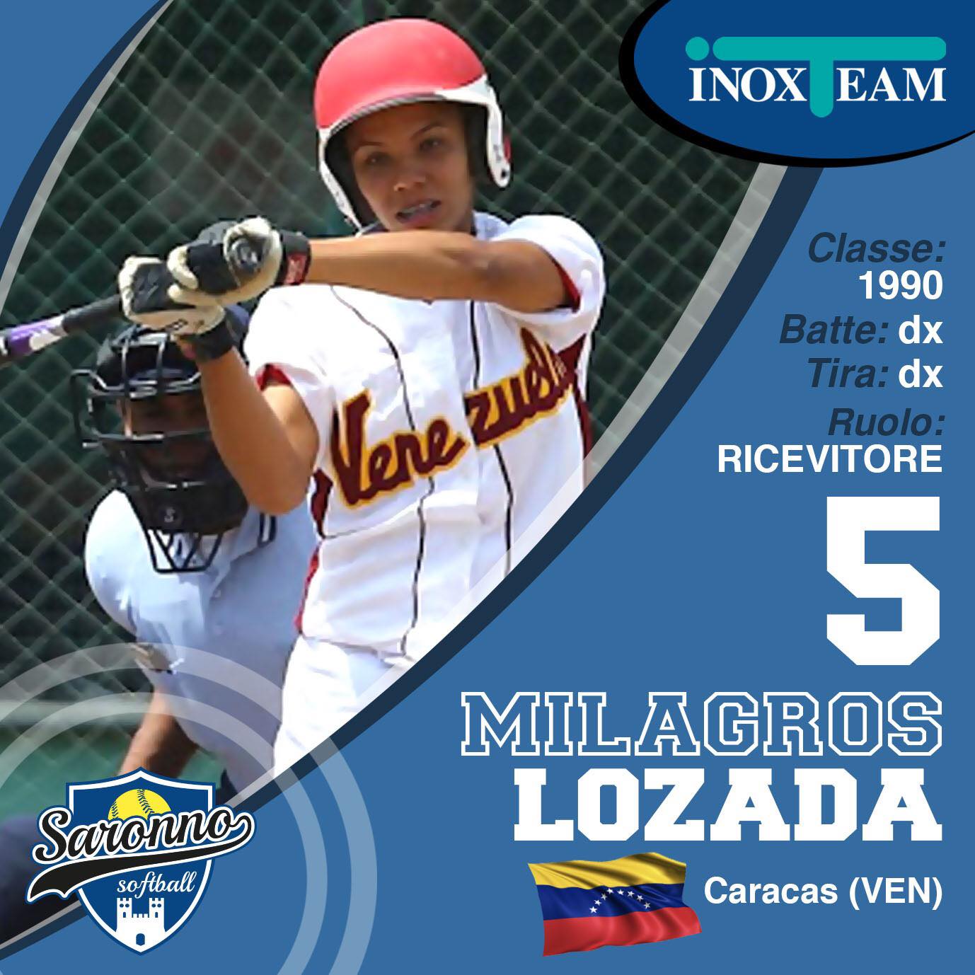 Milagros Lozada, nuova giocatrice del Saronno Softball