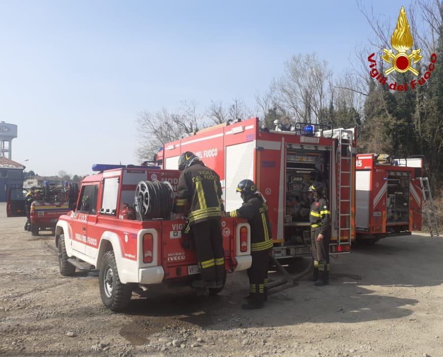 Incendio nei boschi, intervengono i Vigili del fuoco