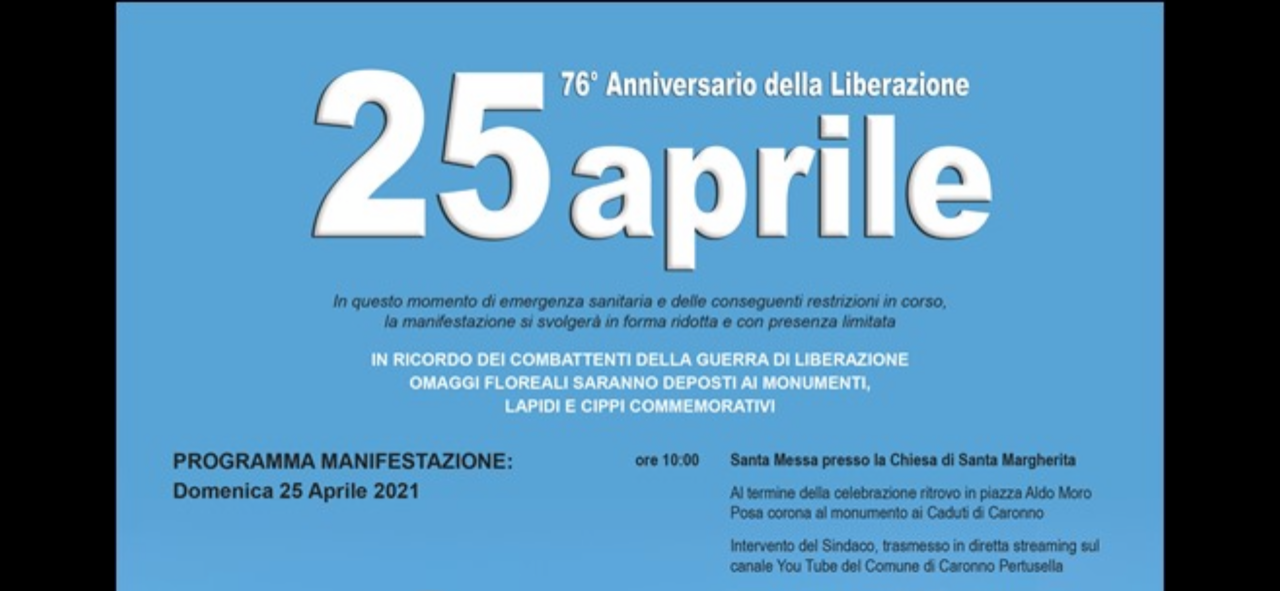25 Aprile le celebrazioni a Caronno Pertusella