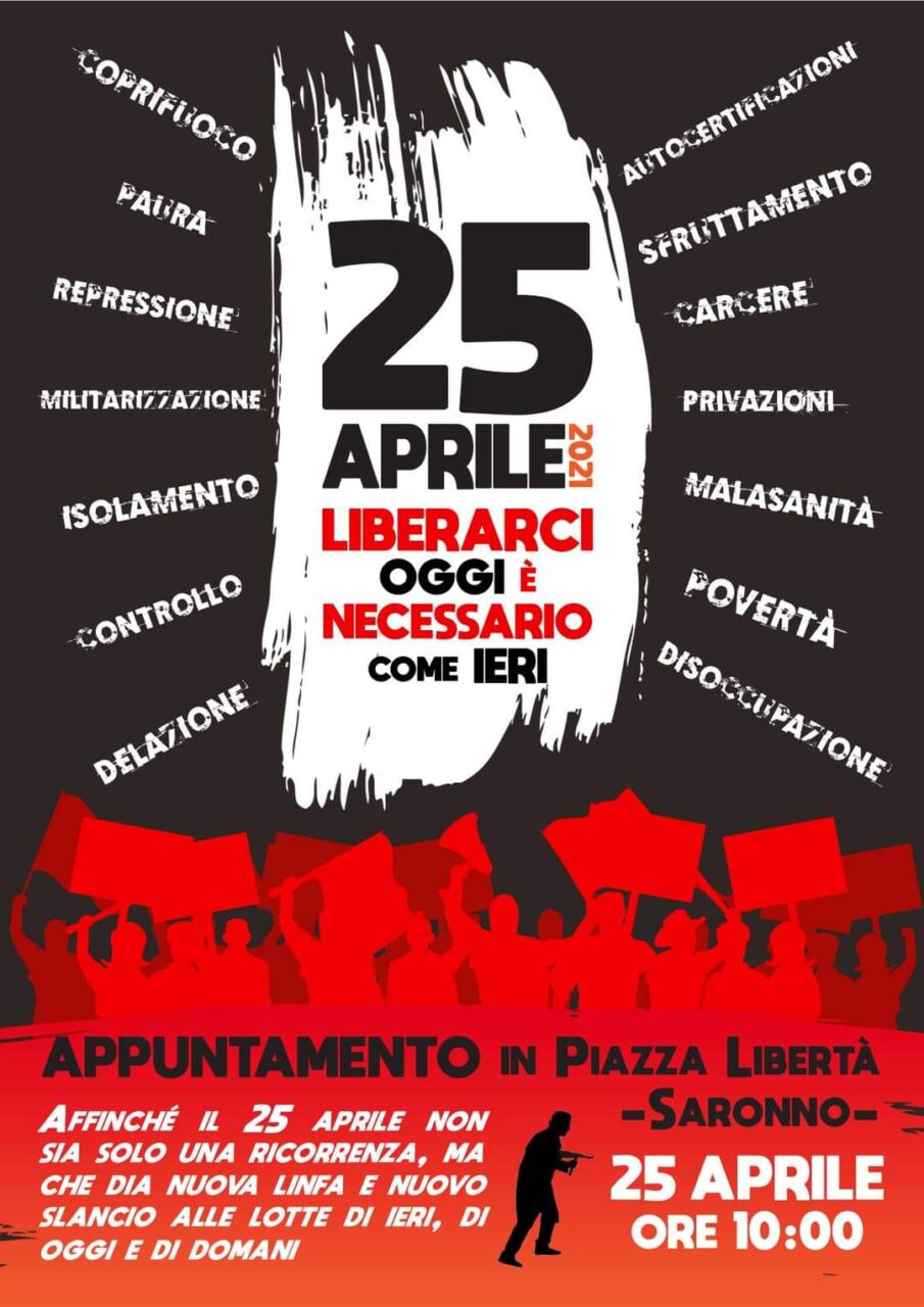 Saronno, manifestazione in piazza il 25 aprile: “Liberarci è necessario. Ieri come oggi”