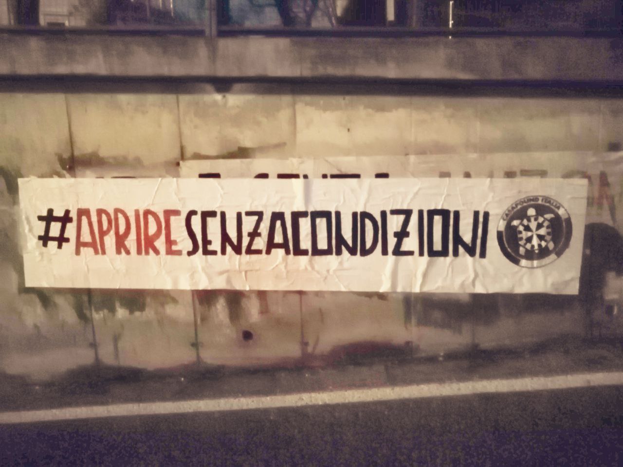 Draghi riapre, per Casapound non basta: “Aprire tutto senza condizioni”