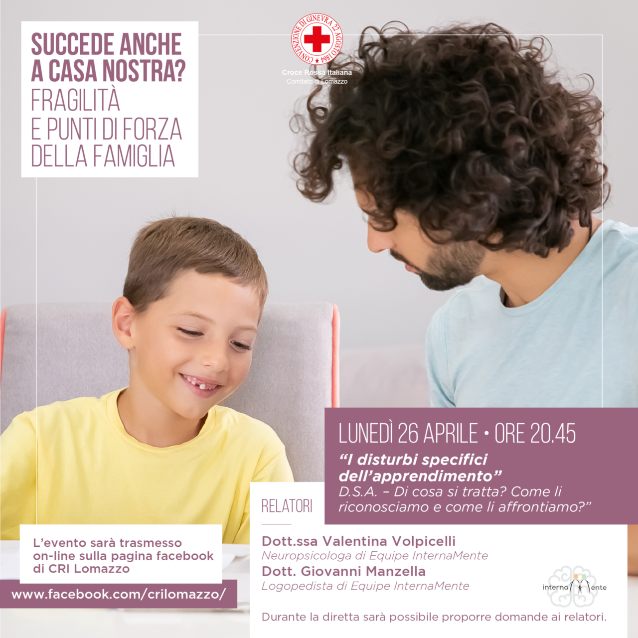 Cri Lomazzo incontro online per parlare di Dsa