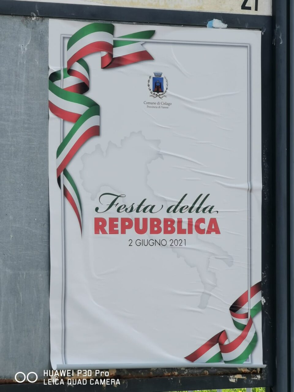 Il caso a Cislago, dal manifesto del 2 giugno scompaiono Sicilia e Sardegna