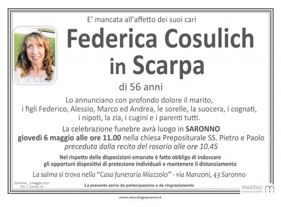 Lutto al liceo Legnani di Saronno: addio alla prof Cosulich