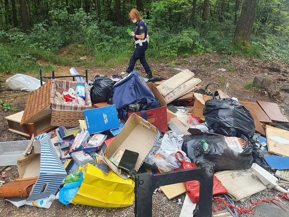 Svuota cantine e abbandona i rifiuti nel bosco, preso e multato
