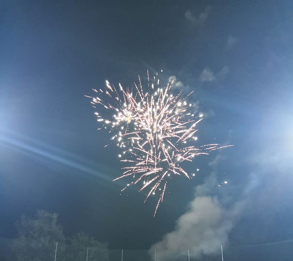 I fuochi d'artificio al termine della manifestazione