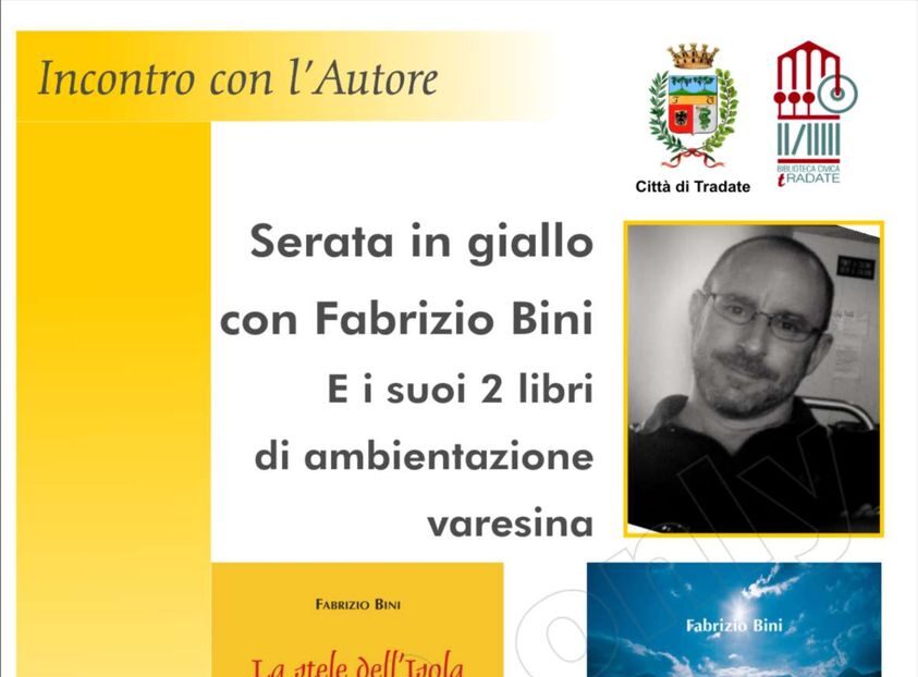 Serata in giallo in Frera, Fabrizio Bini presenta due libri ambientati nel  varesotto - Prima Saronno